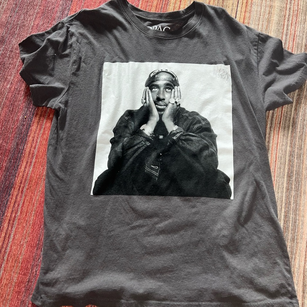Dark Grey Tupac Graphic Tee Size L